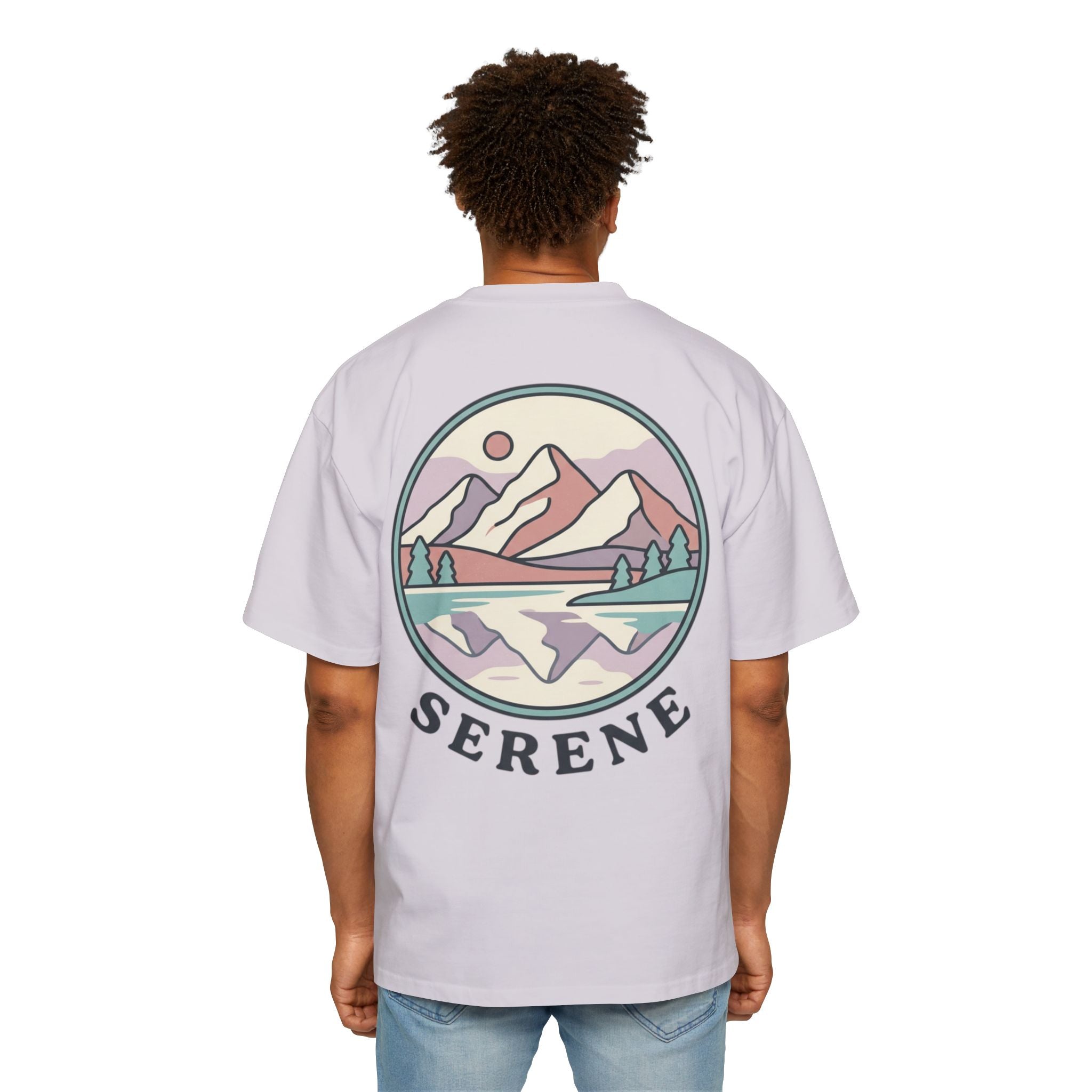 Serene Mountain Landscape Tee — Pastel Outdoors Graphic T-Shirt