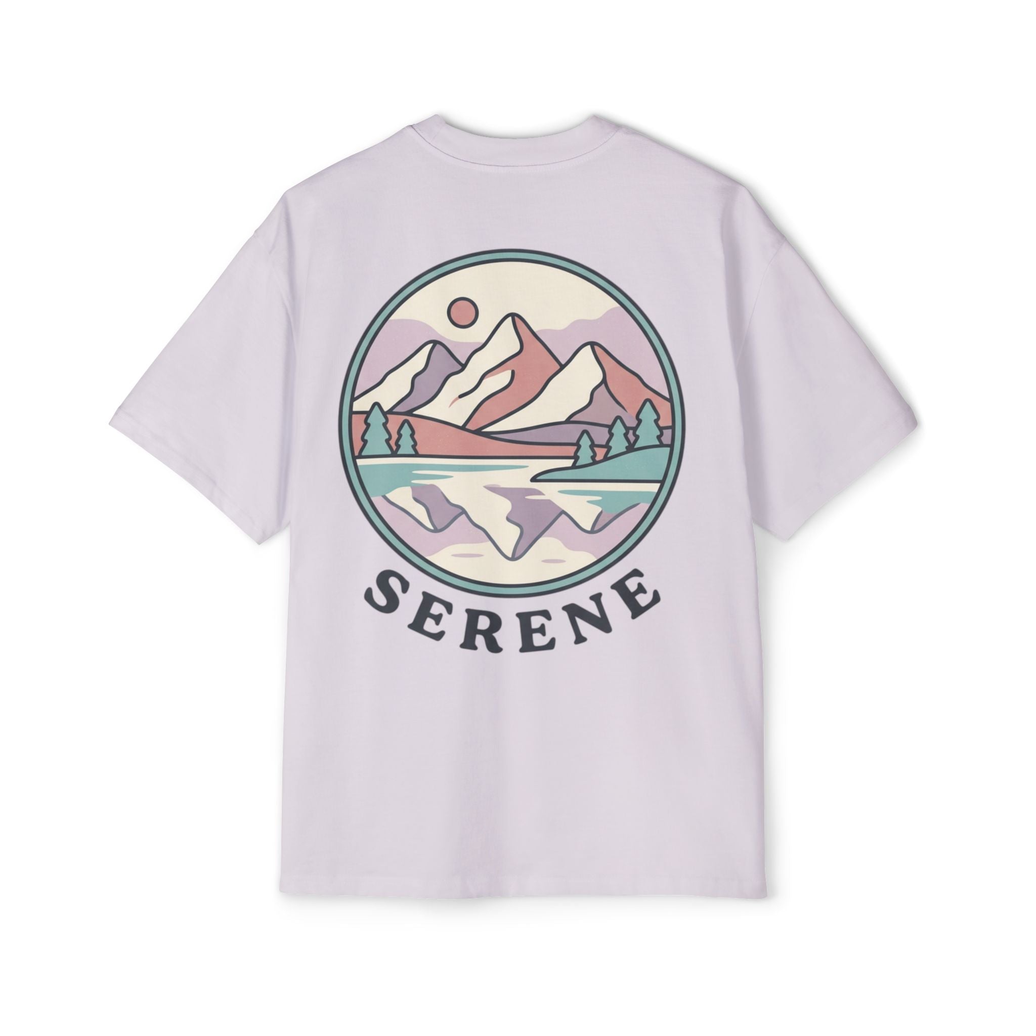 Serene Mountain Landscape Tee — Pastel Outdoors Graphic T-Shirt