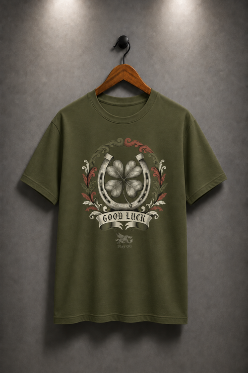 "Good Luck" Vintage Crest Tee
