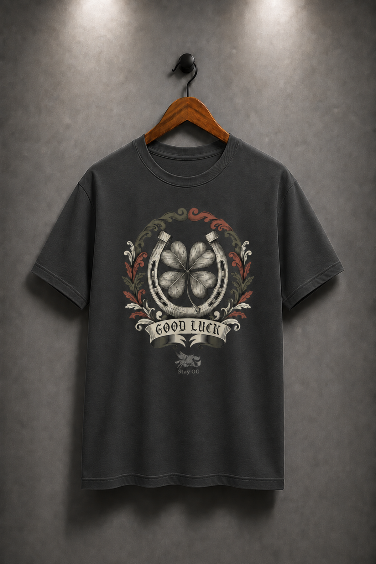 "Good Luck" Vintage Crest Tee