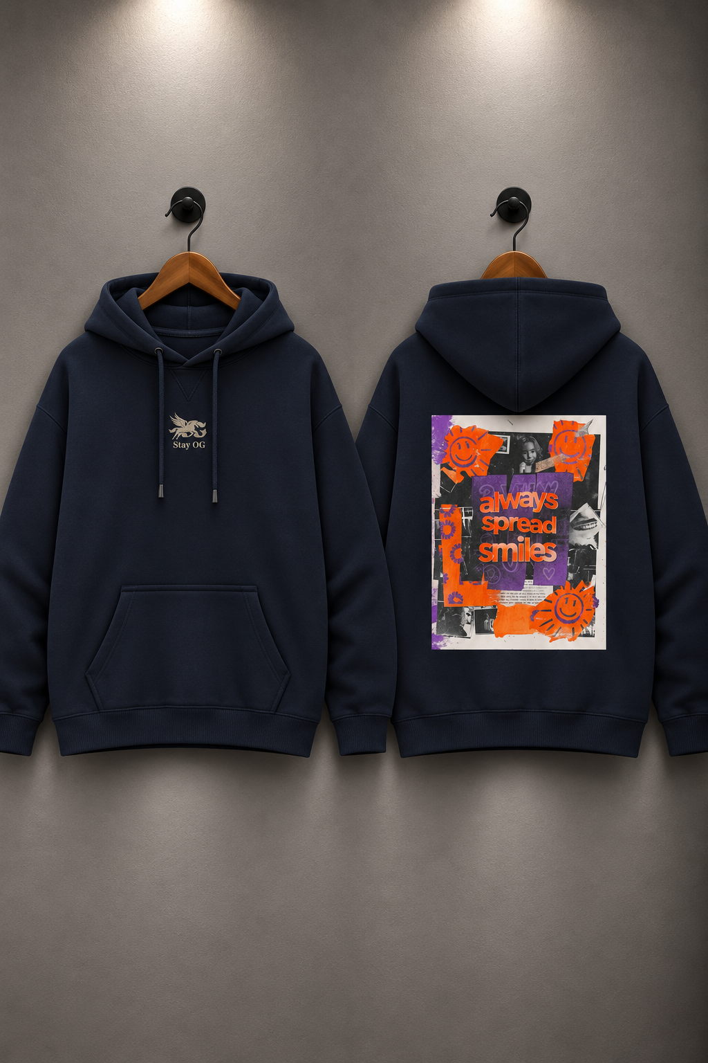Kangaroo Pocket Hoodie - 'Always Spread Smiles'
