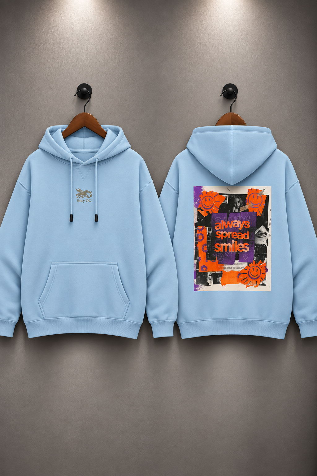 Kangaroo Pocket Hoodie - 'Always Spread Smiles'