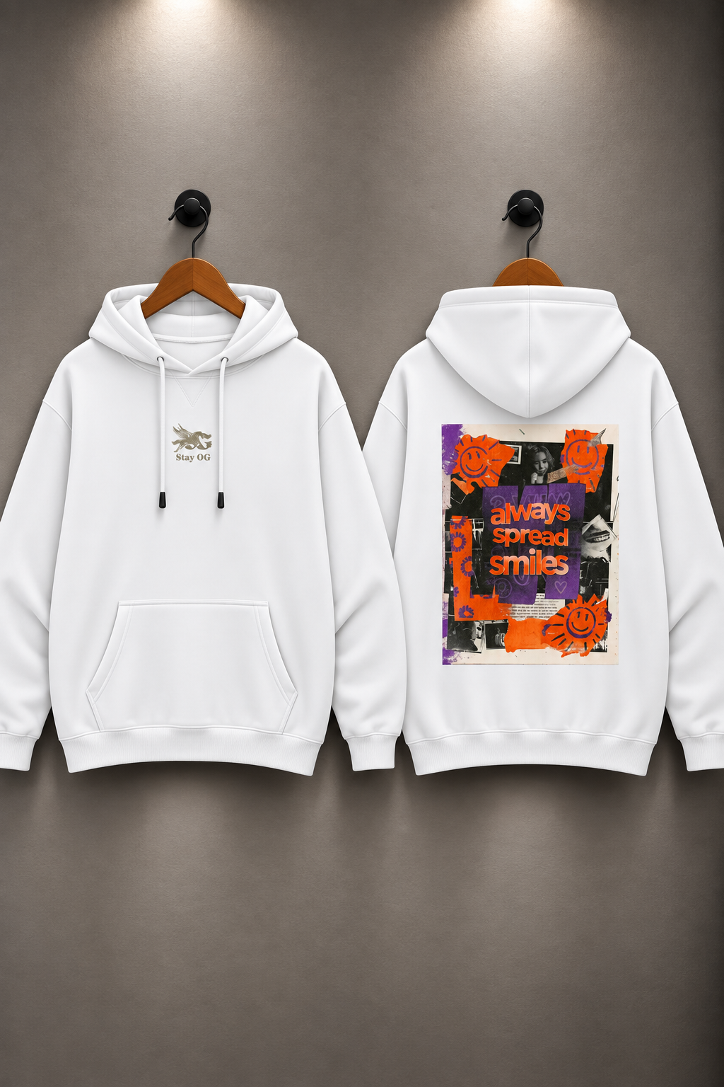 Kangaroo Pocket Hoodie - 'Always Spread Smiles'