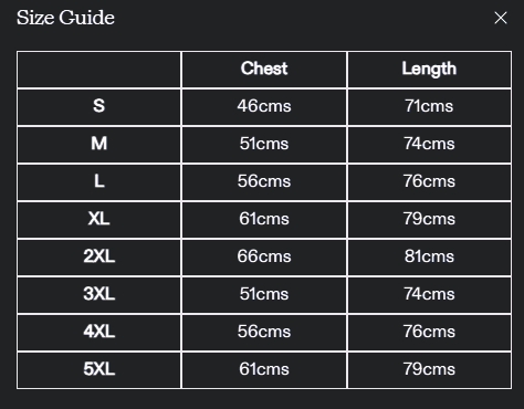 Size chart