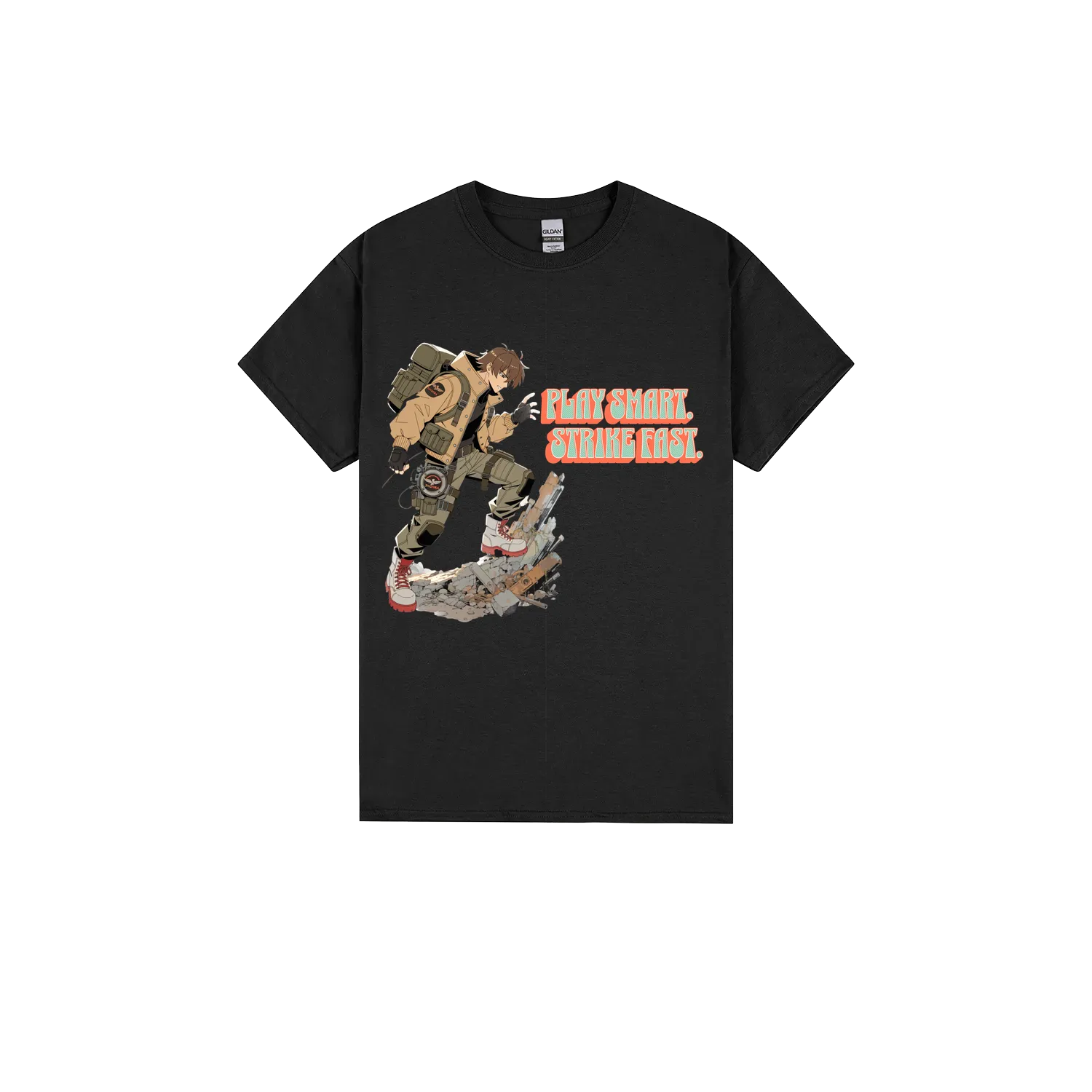Black front flat lay
