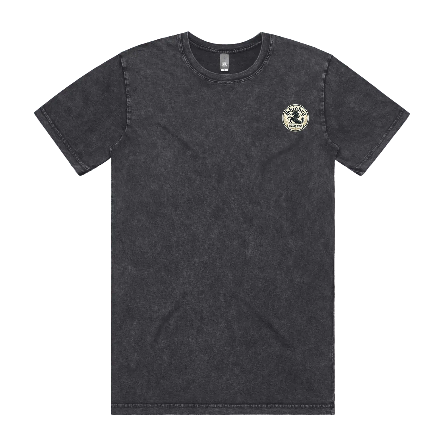 Mens Staple Stone Wash T-Shirt - 'Shighra' Chest Logo