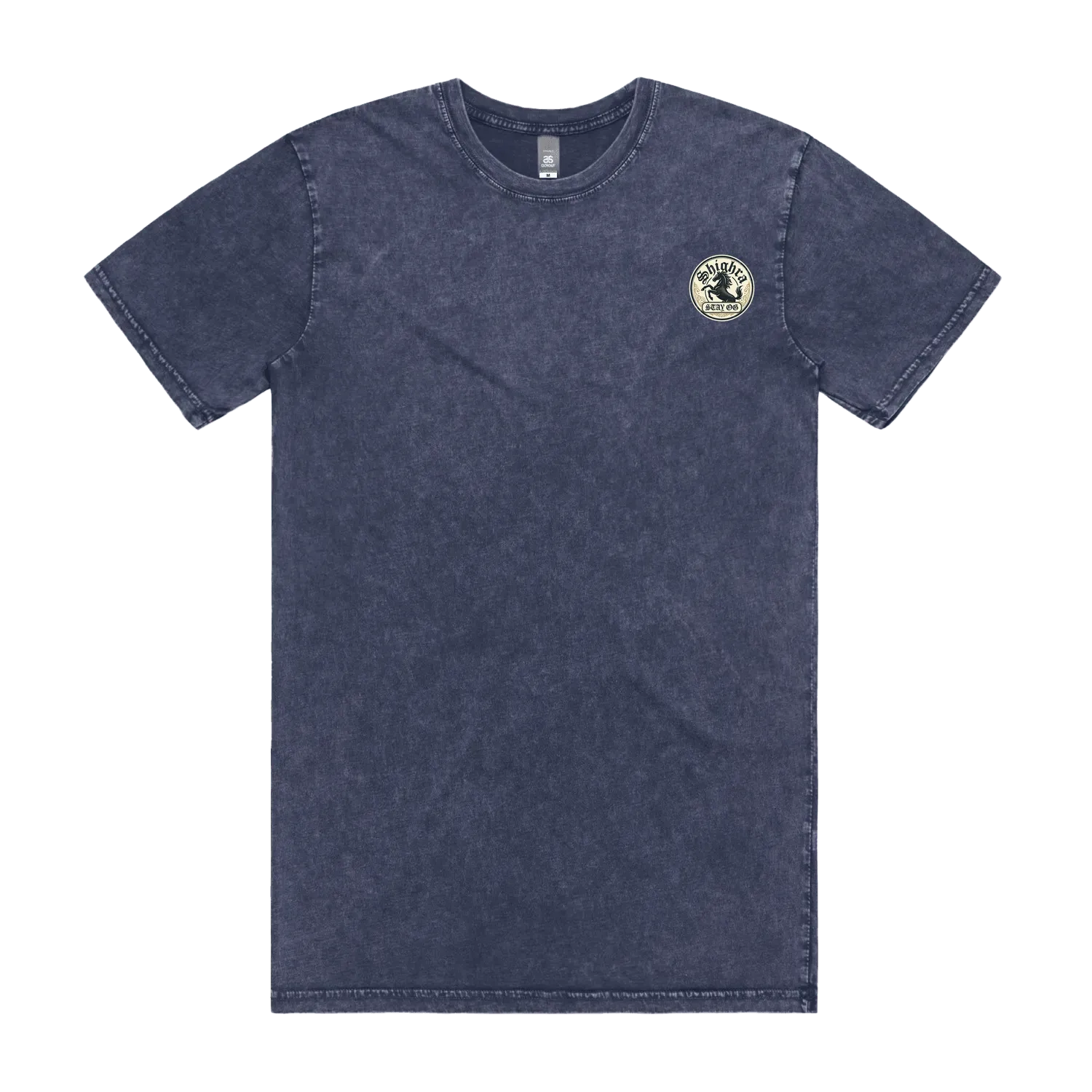 Mens Staple Stone Wash T-Shirt - 'Shighra' Chest Logo