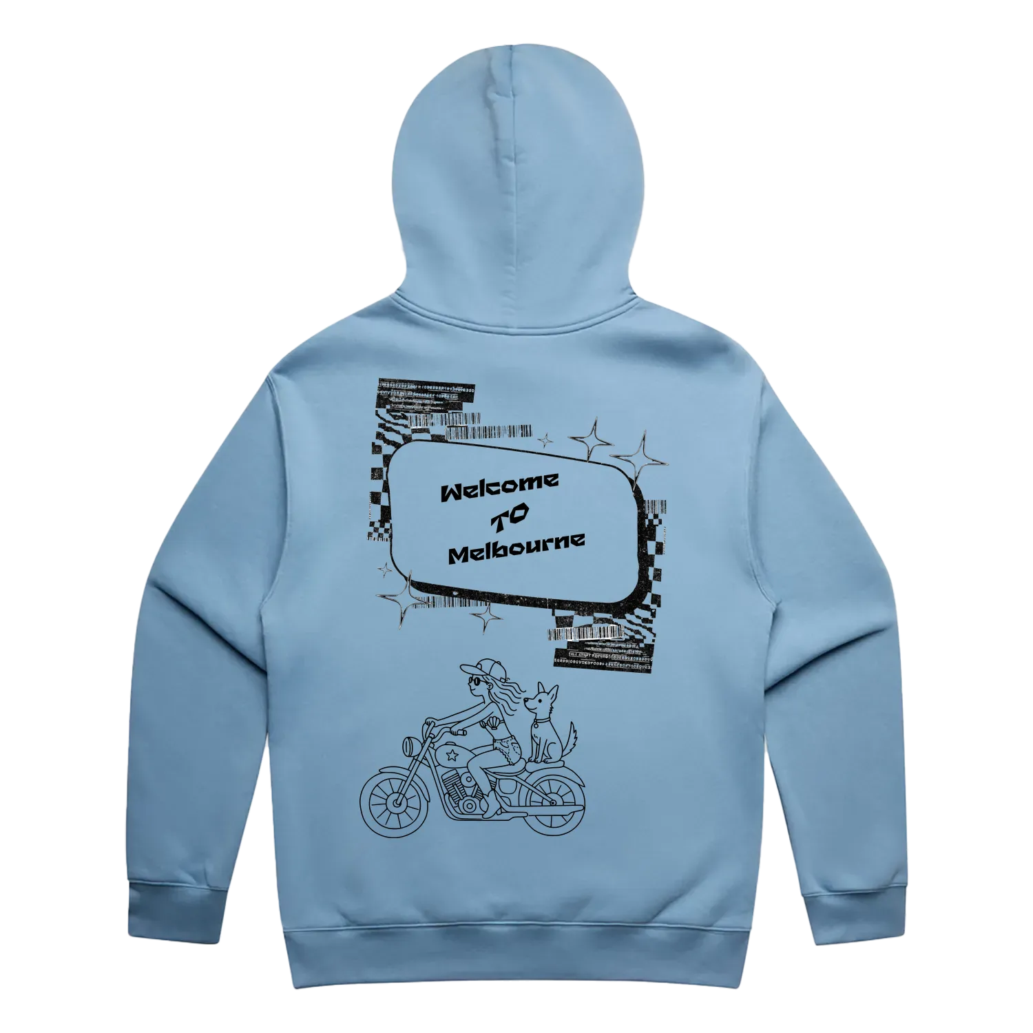 Carolina Blue back flat lay