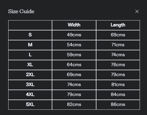Size chart