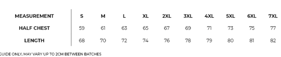 Size chart