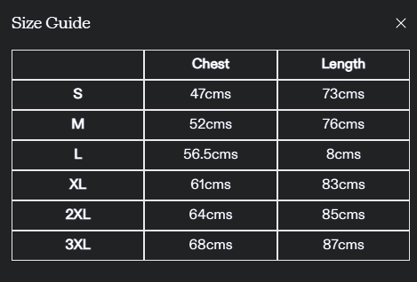 Size chart