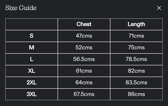 Size chart