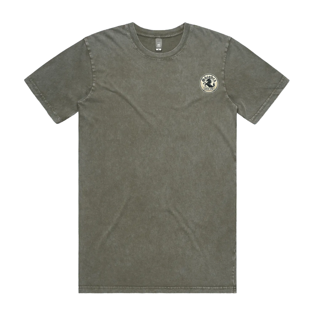 Mens Staple Stone Wash T-Shirt - 'Shighra' Chest Logo