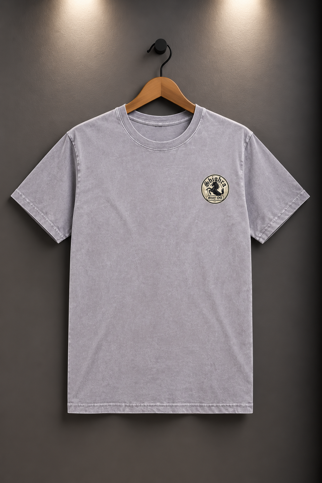 Mens Staple Stone Wash T-Shirt - 'Shighra' Chest Logo