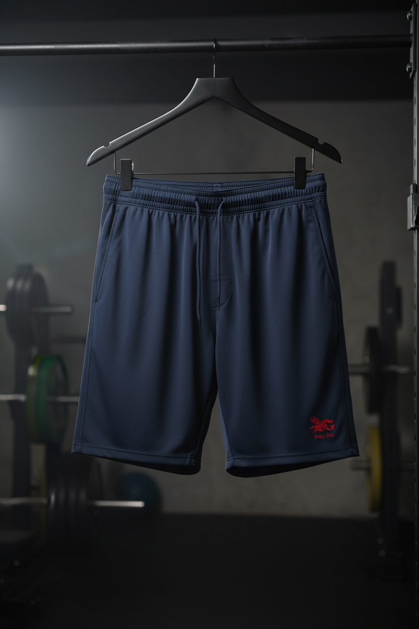 Active Shorts — Ink Blue — Drawstring Waist