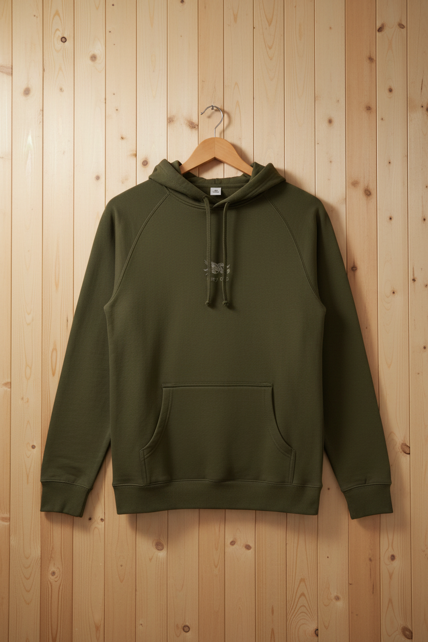 Army Hoodie - Wooden Hanger