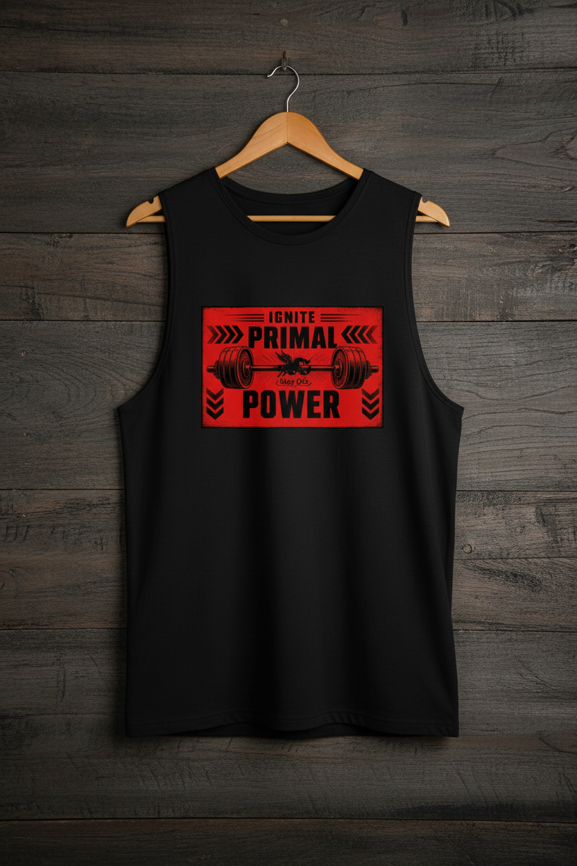 Black Long Tank - Dark Rustic Wood