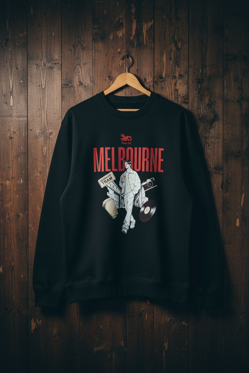Black Melbourne Crewneck