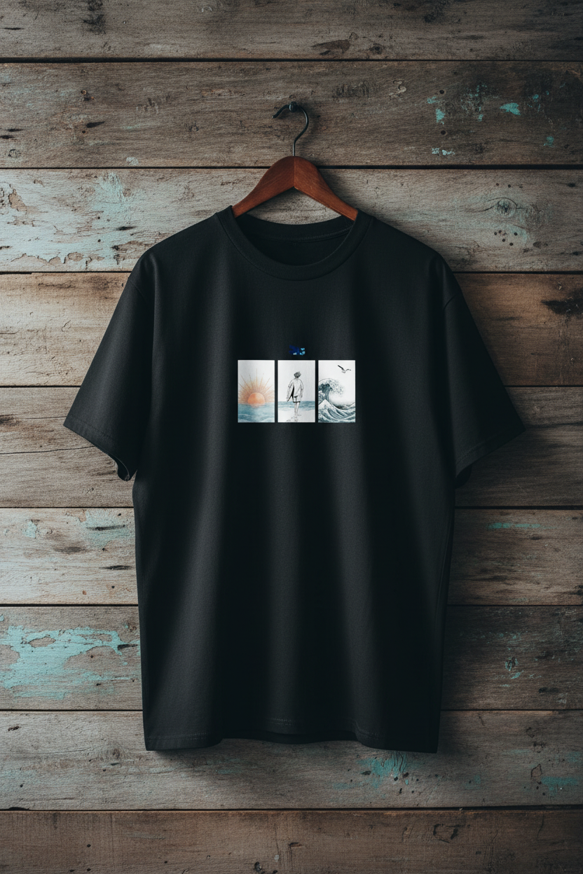 Black Oversized Tee - Driftwood