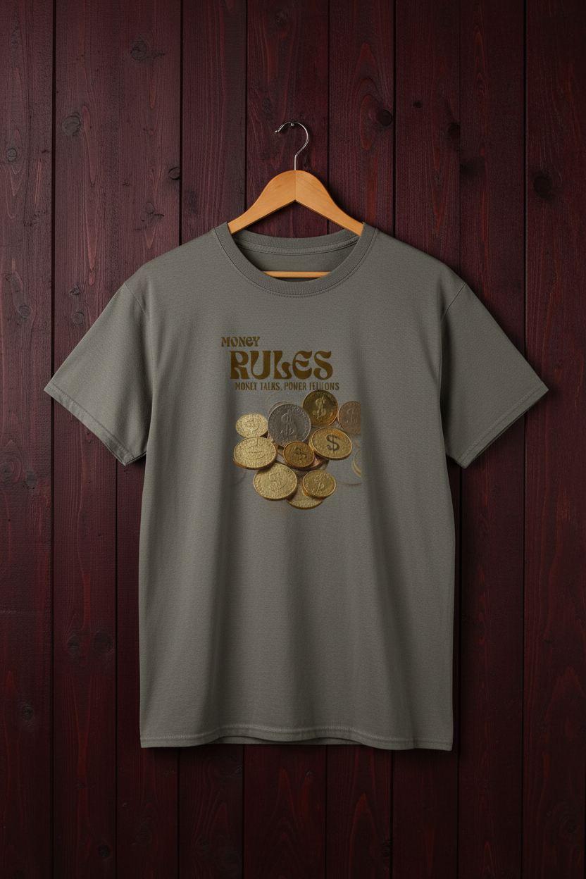 Charcoal Money Rules Tee