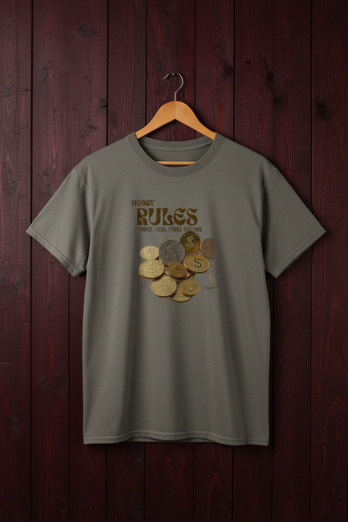 Charcoal Money Rules Tee