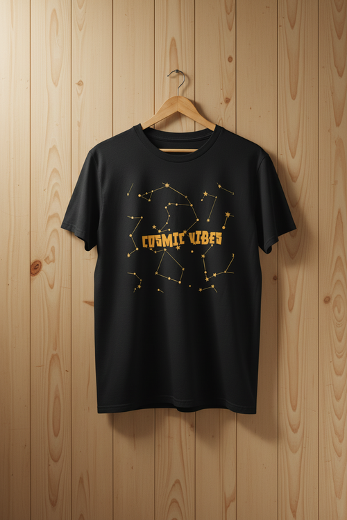 Cosmic Vibes Black - Light Wood