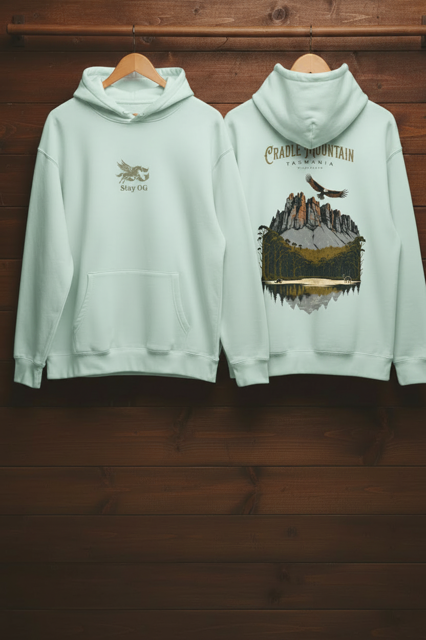 Cradle Mountain Hoodie Seafoam — Reference Style