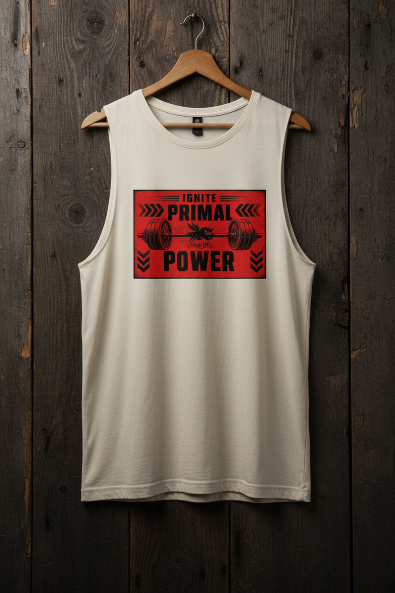 Ecru Long Tank - Dark Rustic Wood