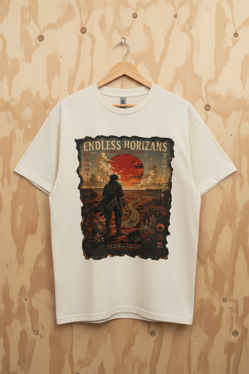 Endless Horizans — Ecru on Light Wood