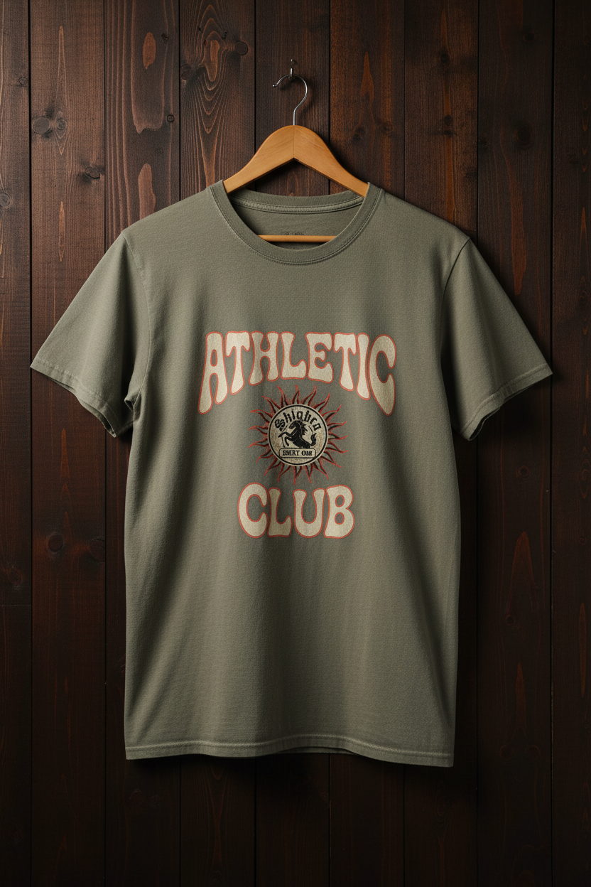 Faded Dust Tee on Dark Wood