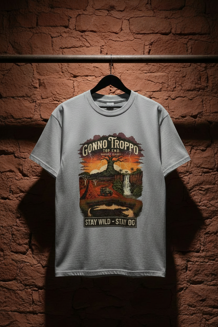 Gonno Troppo — Sport Grey on Red Rock
