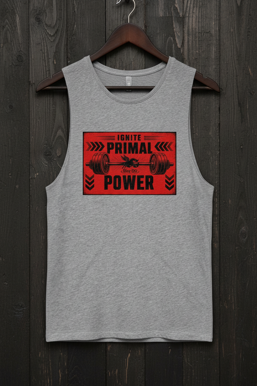 Grey Marle Long Tank - Dark Rustic Wood