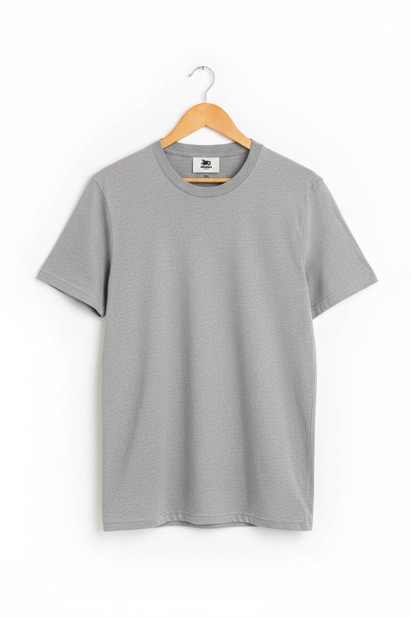 Heavy Cotton Tee — Ash — White Studio