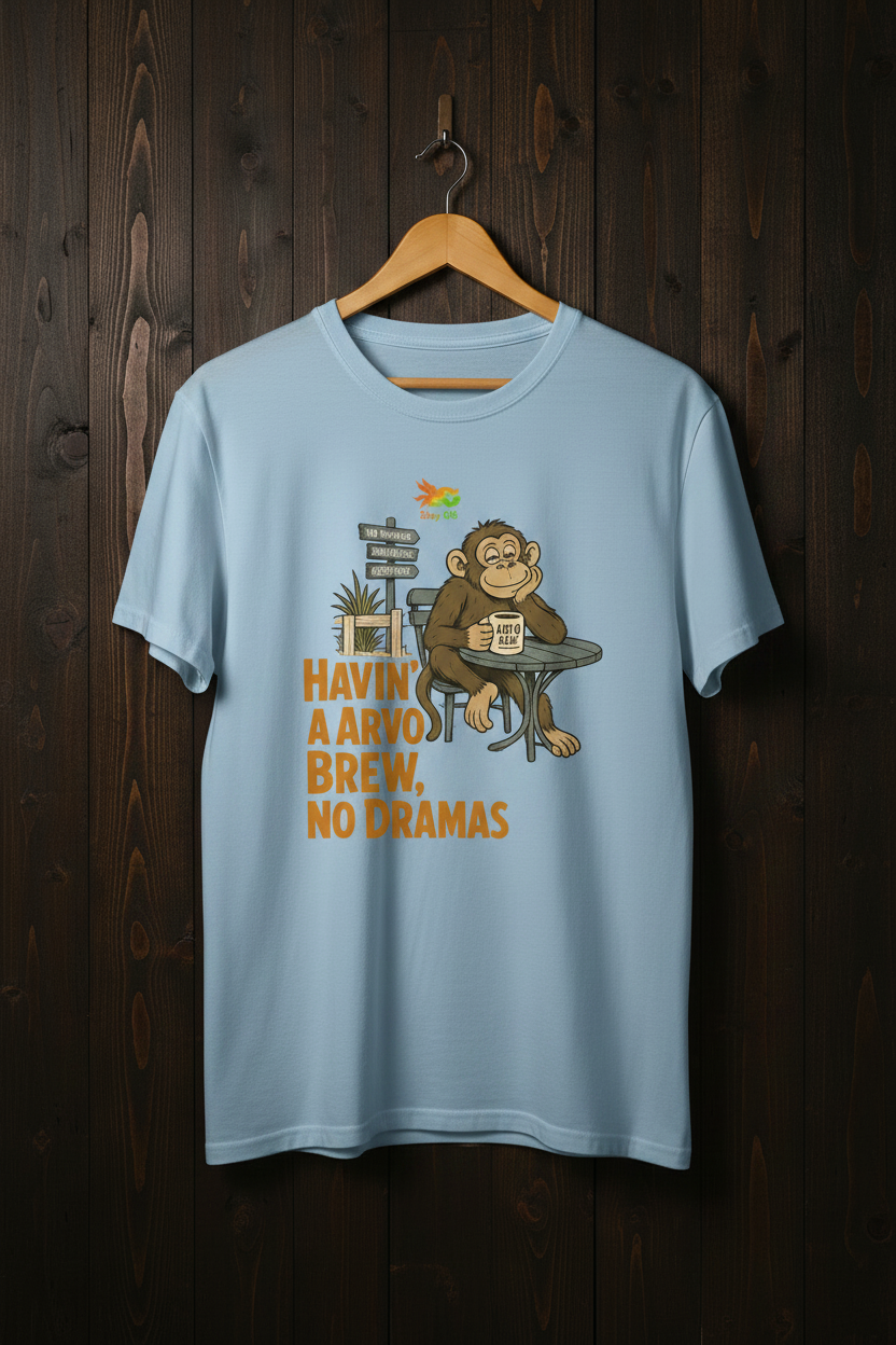 Light Blue Tee – Dark Wood Hanger