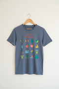 Mindful Movement - Faded Blue on Wooden Hanger