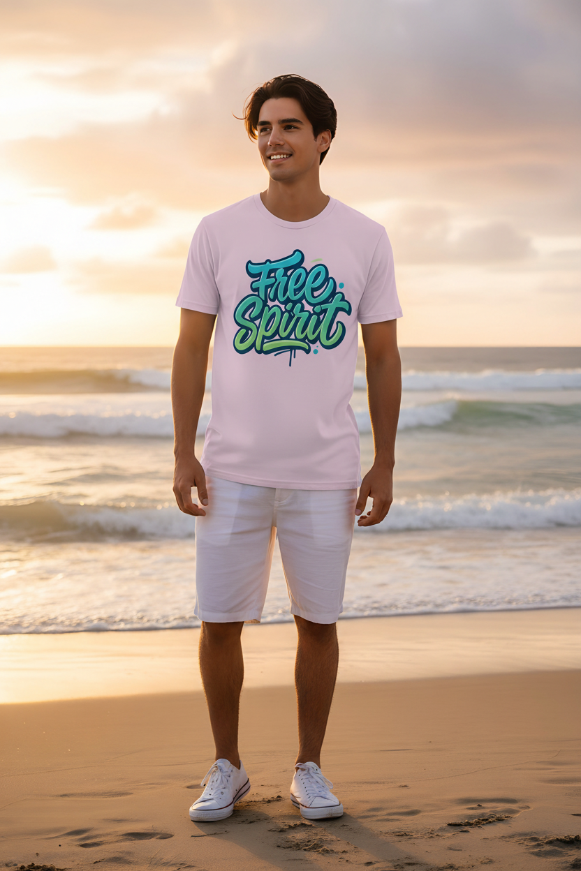 Model in Light Pink Free Spirit Tee