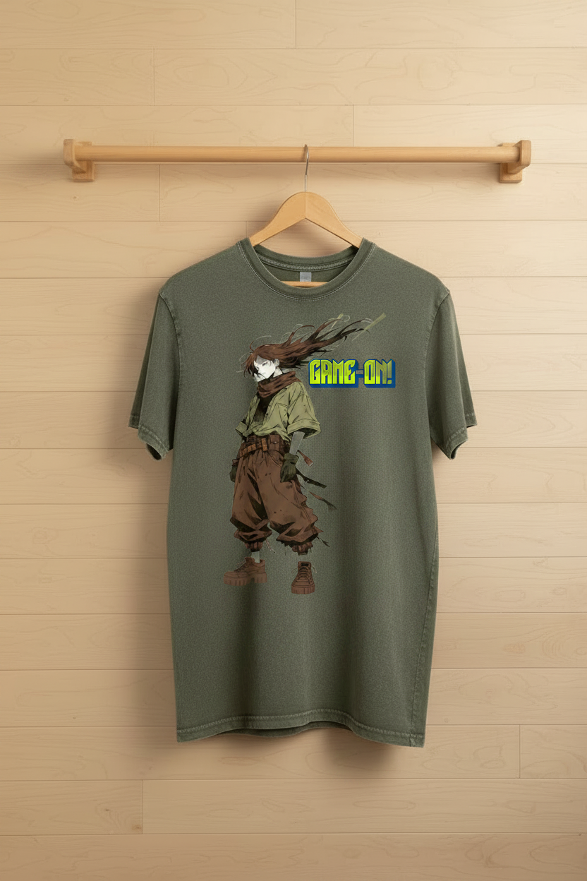 Moss Stone GAME-ON Tee - Light Wooden Wall