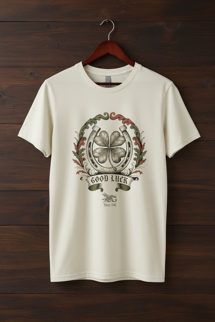 Natural Tee - Dark Wood Background