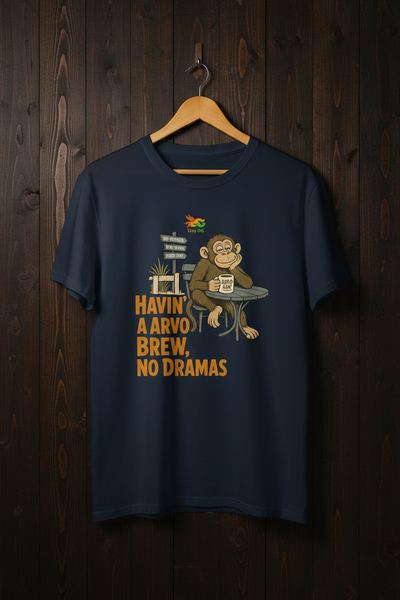 Navy Tee – Dark Wood