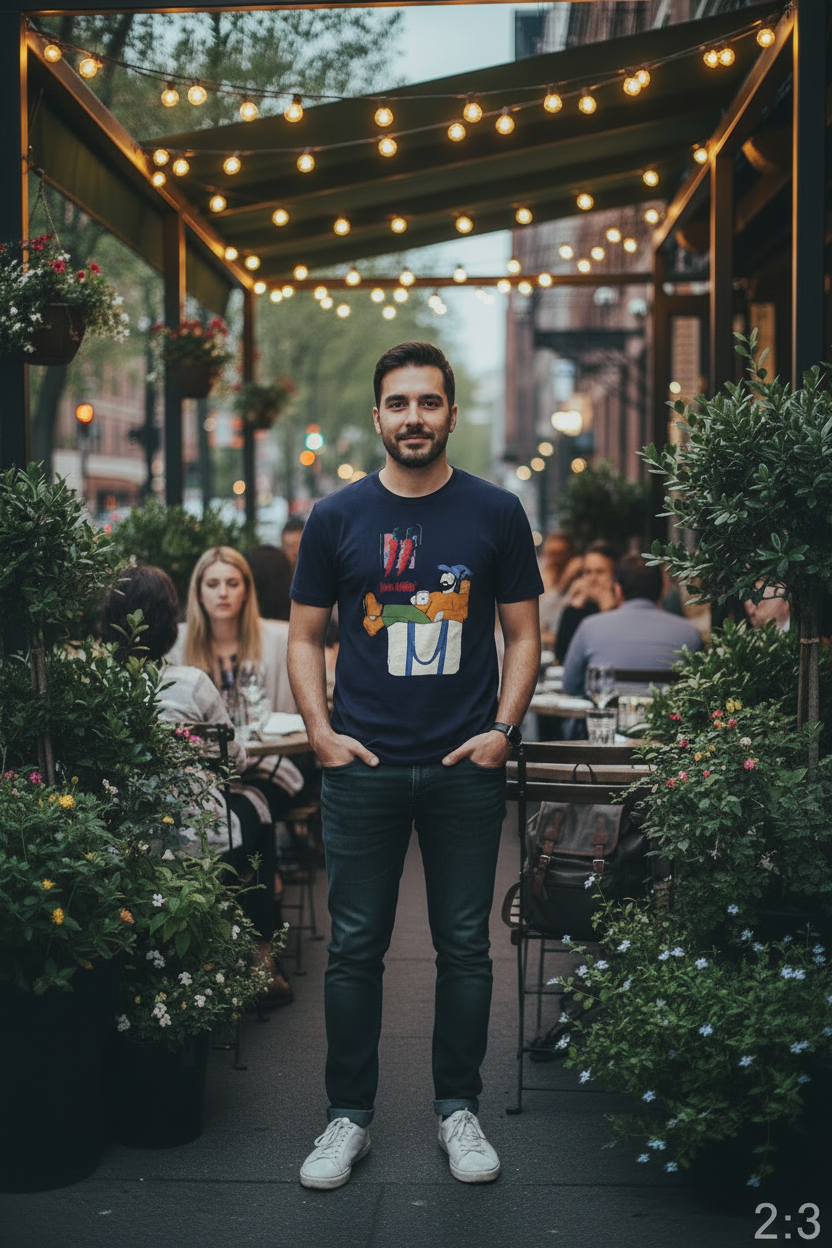 Navy tee no jacket