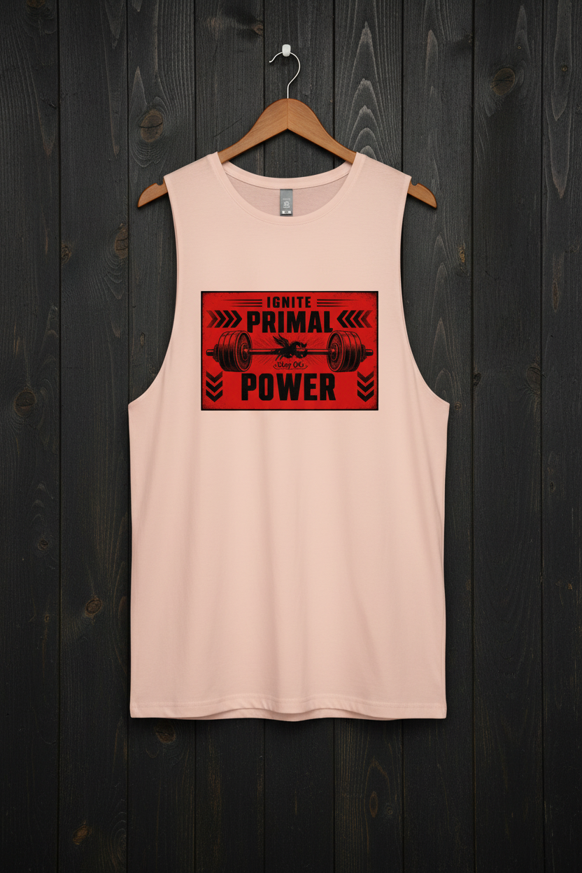 Pale Pink Long Tank - Dark Rustic Wood