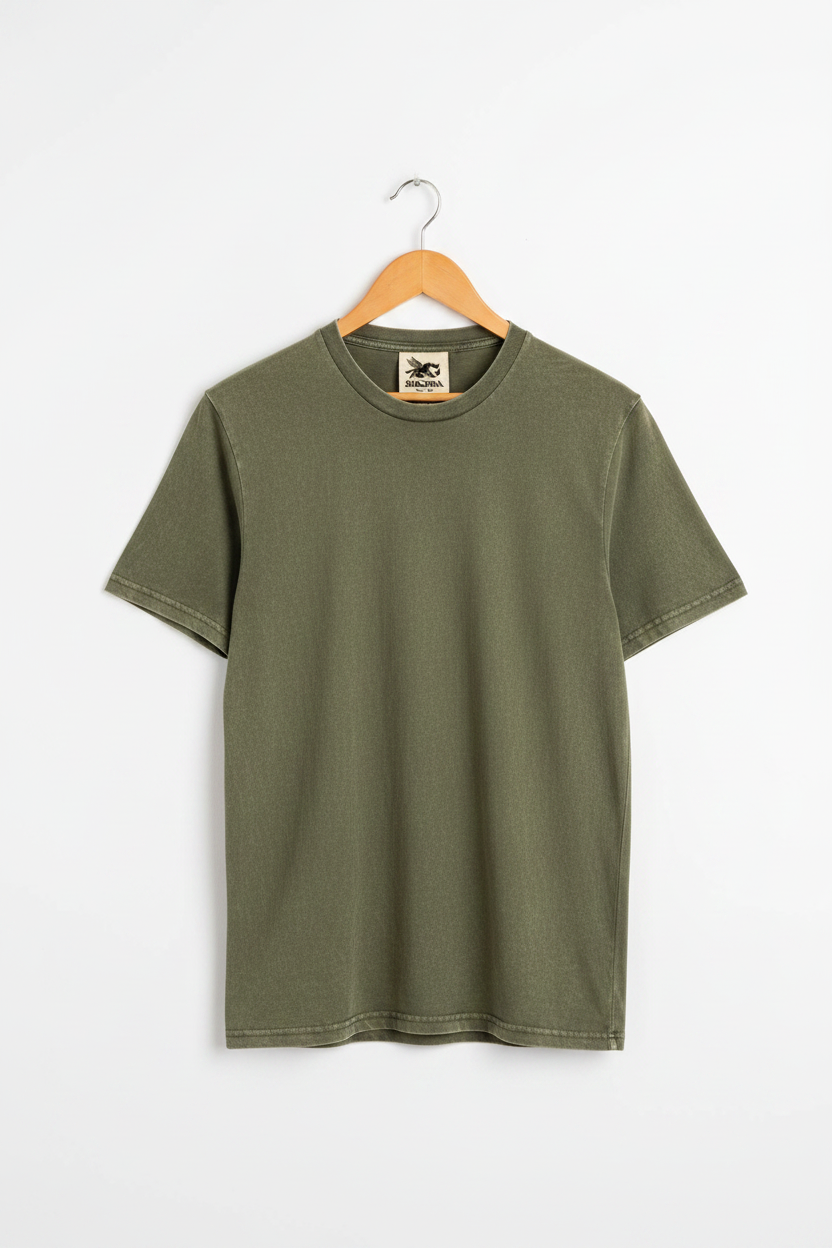 Stonewash Tee — Moss Stone — Neck Label