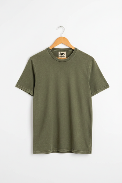 Stonewash Tee — Moss Stone — Neck Label