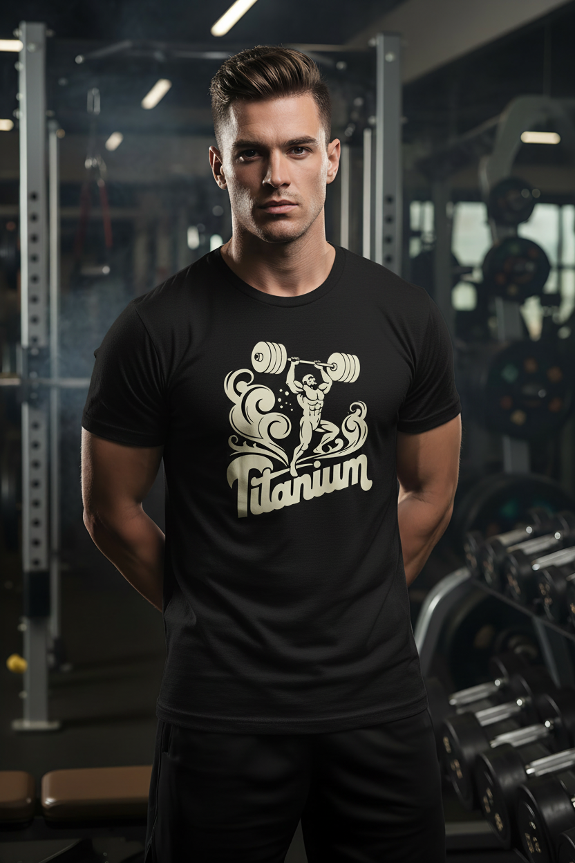 Titanium Black Tee on Gym Model - 2:3
