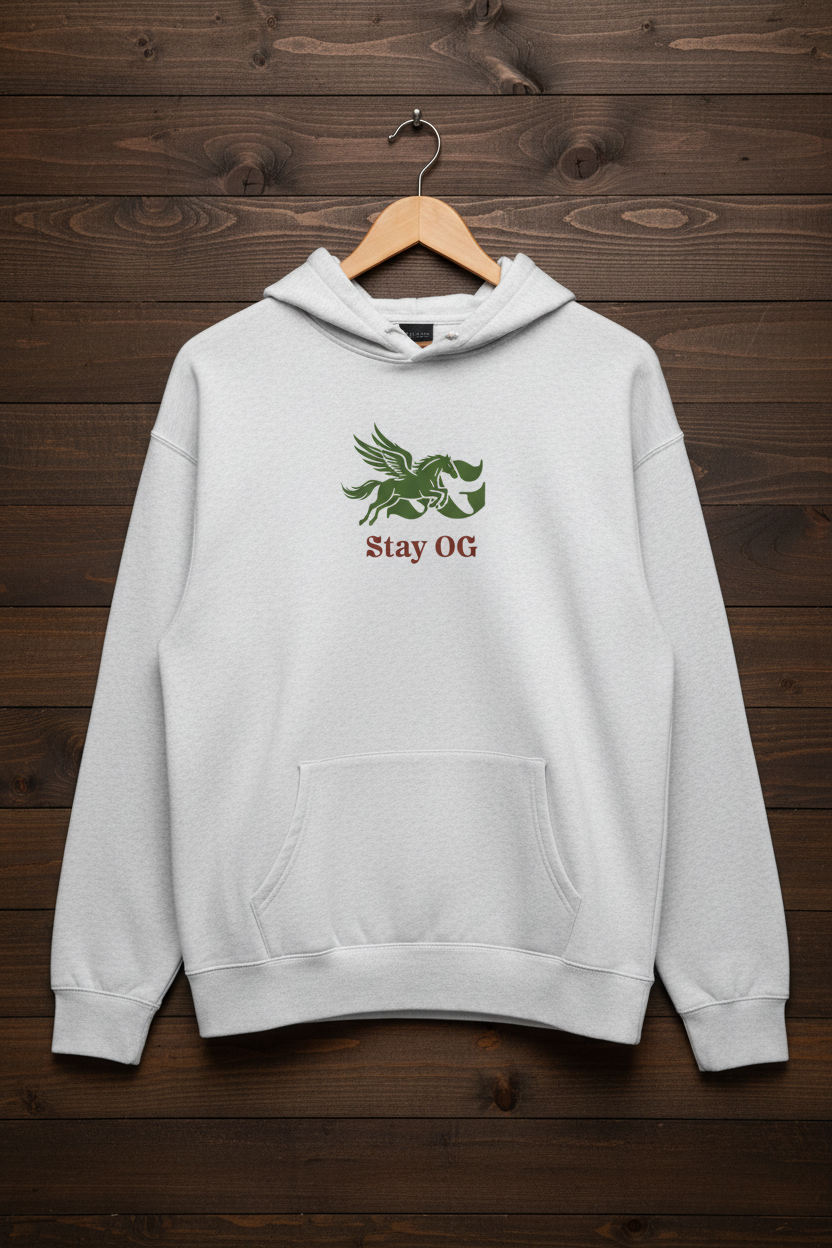 White Marle Hoodie – Dark Wood