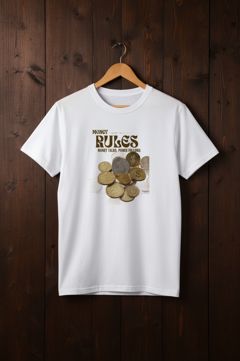 White Money Rules Tee