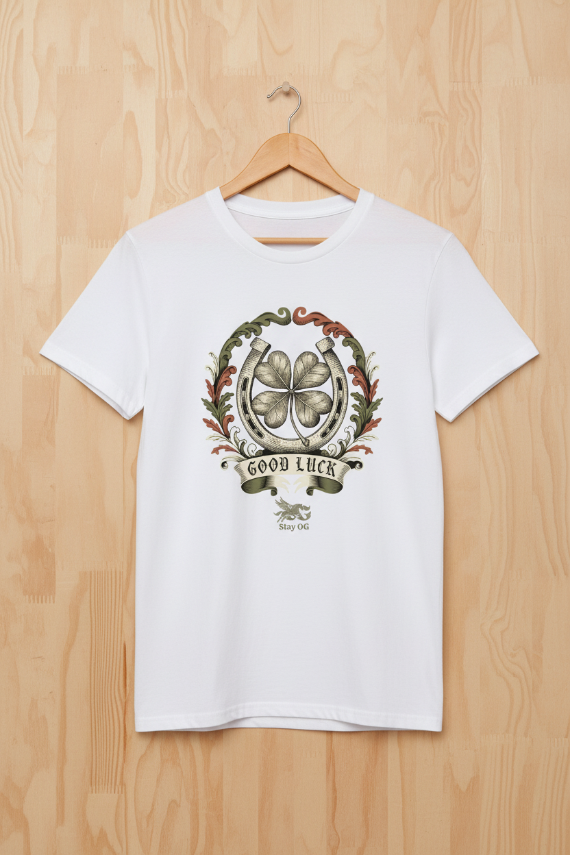 White Tee - Light Wood Background