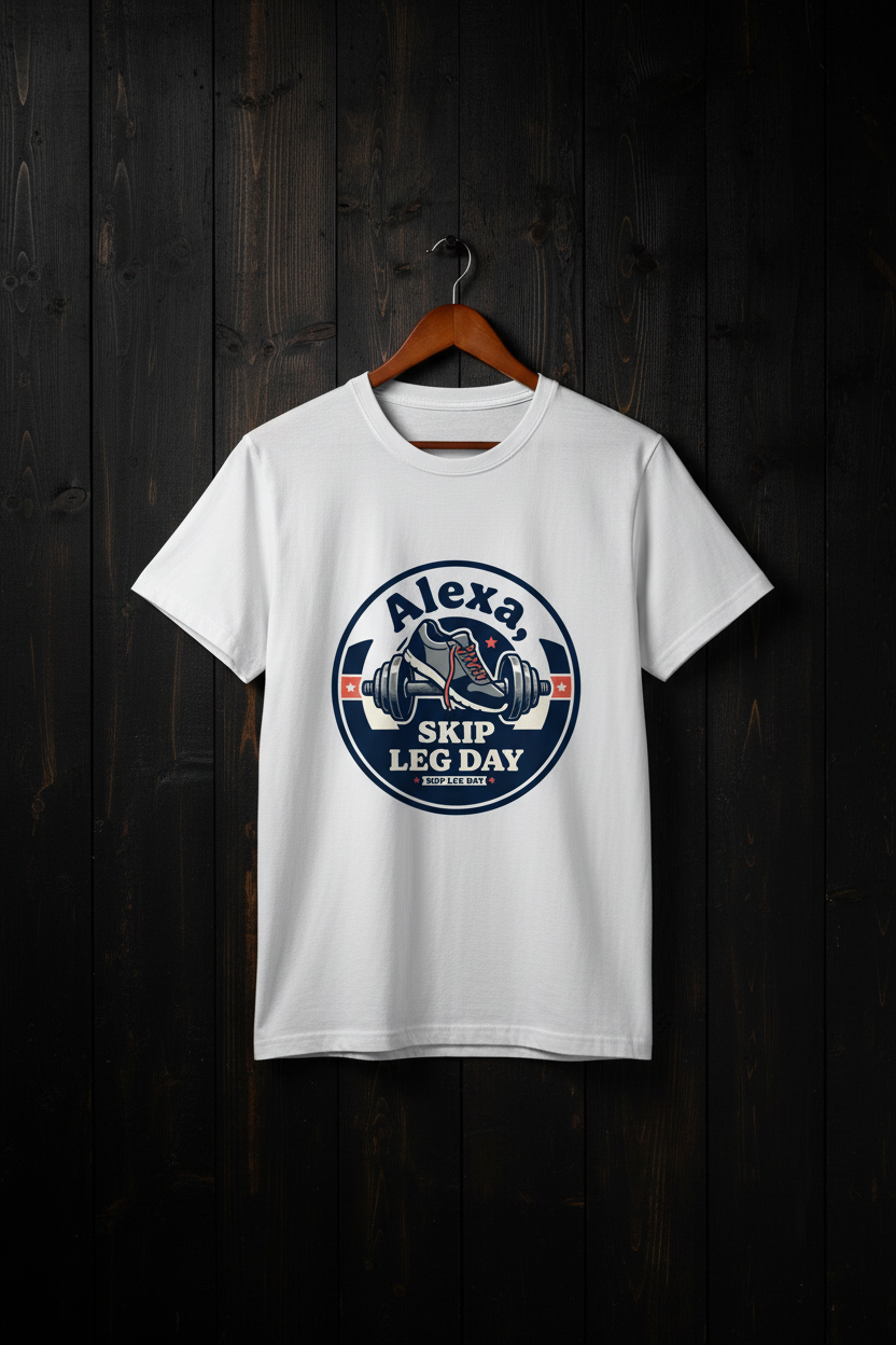 White Tee on Wooden Hanger